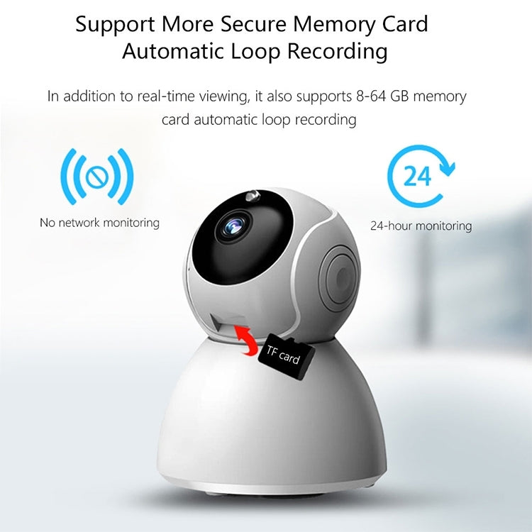 720P HD 1.0 MP Wireless IP Camera, Support Infrared Night Vision / Motion Detection / APP Control, EU Plug, 720P 720P HD 1.0 MP Wireless IP Camera, Support Infrared Night Vision / Motion Detection / APP Control, EU Plug, 720P